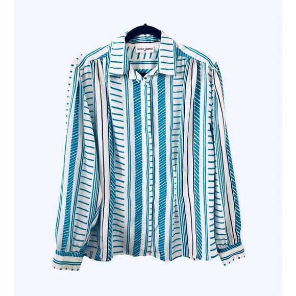 VTG Alfred Dunner Print Button Down Blouse Size 40 (L) - Picture 11 of 15
